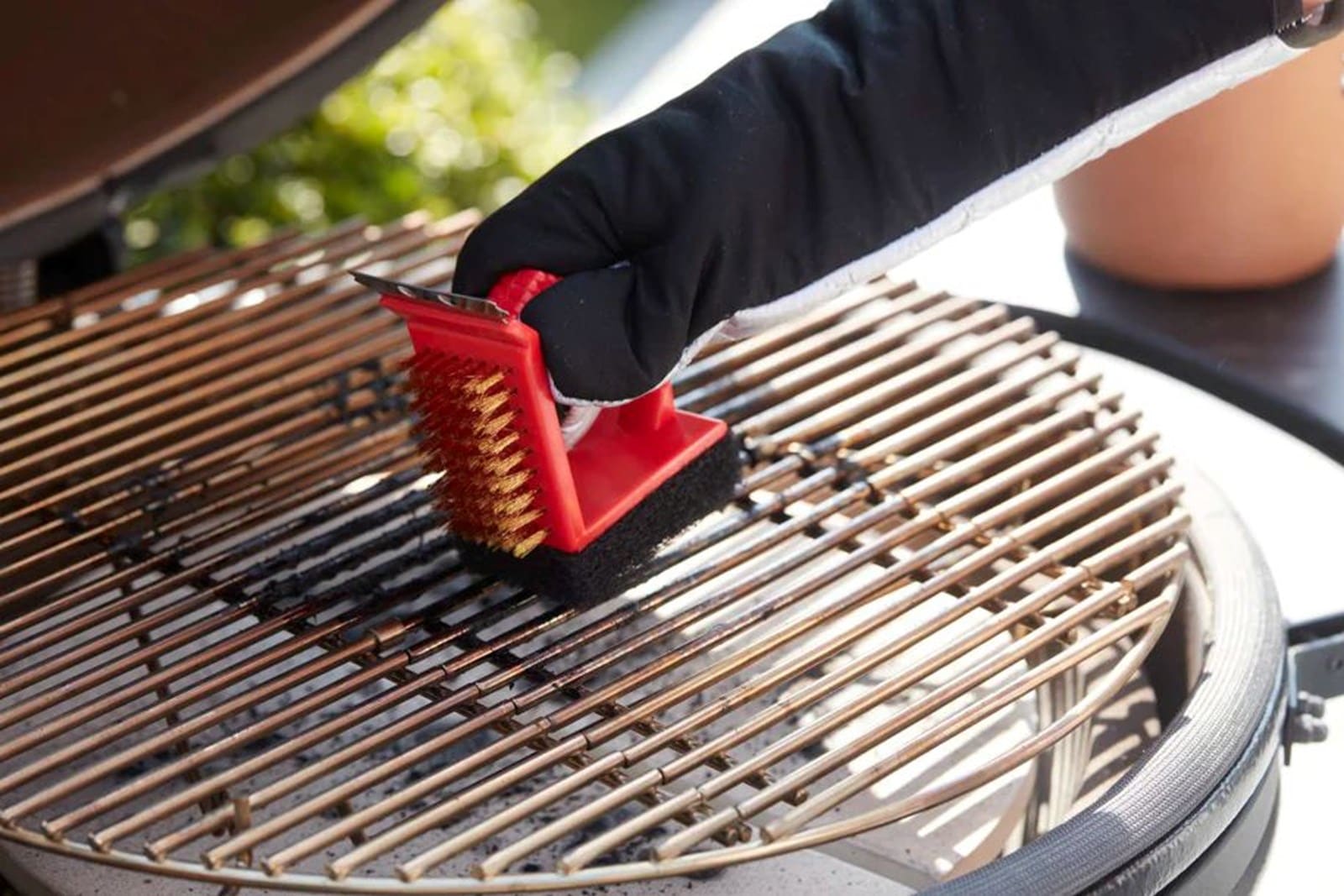 3-in-1 Red BBQ Cleaning Brush