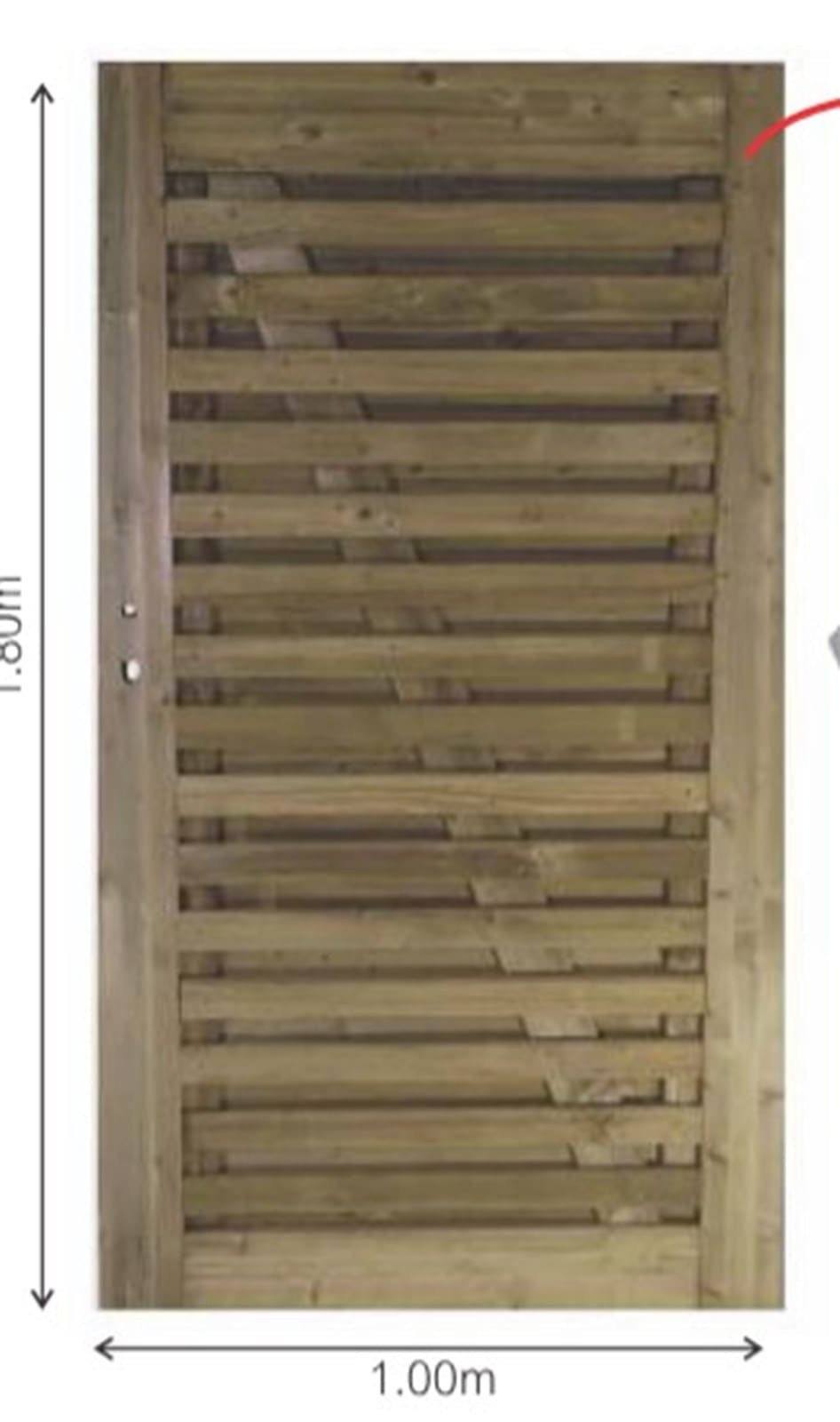 Garden gate impregnated softwood 100x180 cm (1/2)