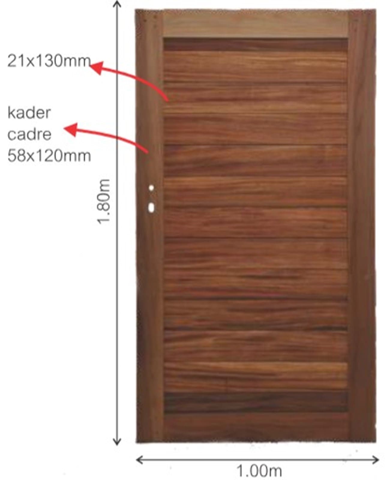 Portail de jardin bois 100 x 180 cm (1/2)