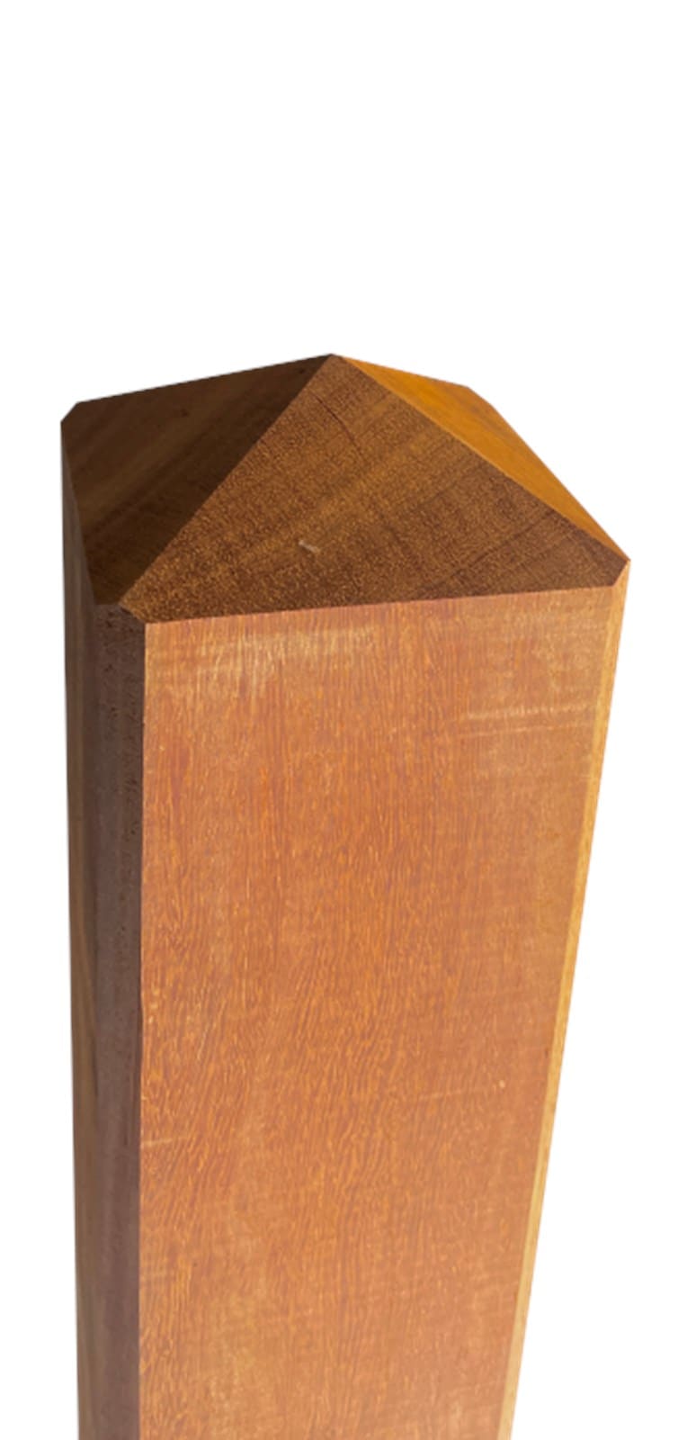Planed Azobe post with diamond top 12x12x270 cm (1/2)